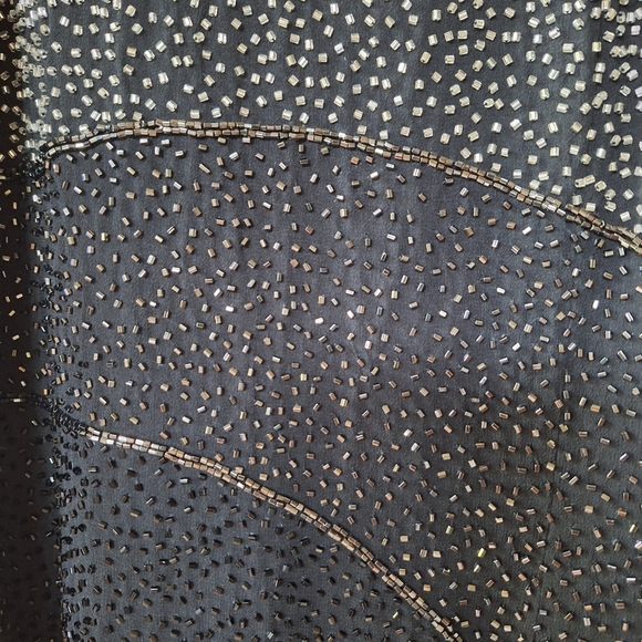 Vintage Cache 100% Silk Beaded Mini Dress. Womens size 4 - Picture 6 of 8